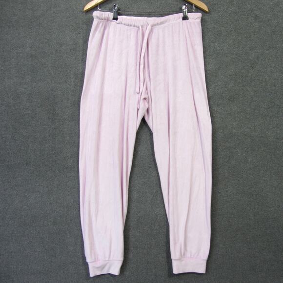 Juicy Couture Velour Joggers Womens Large Pants Rhinestone Retro Vibes Baby Pink - Picture 2 of 11